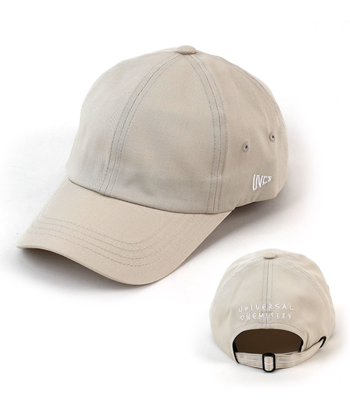 유니버셜 케미스트리(UNIVERSAL CHEMISTRY) Back Logo Cotton Beige Ballcap 코튼볼캡
