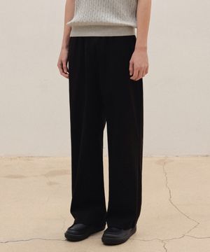 와이드 밴딩 슬랙스 [블랙]