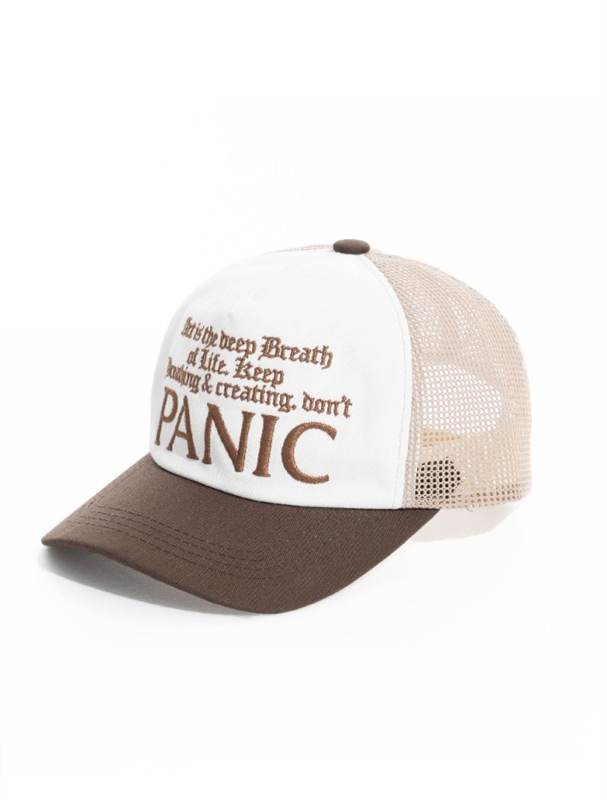 패닉버튼(PANIC BUTTON) Dont Panic Twill Mesh Cap [Brown]