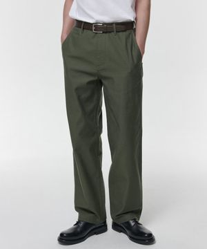 백 사틴 오피서 팬츠 [카키]