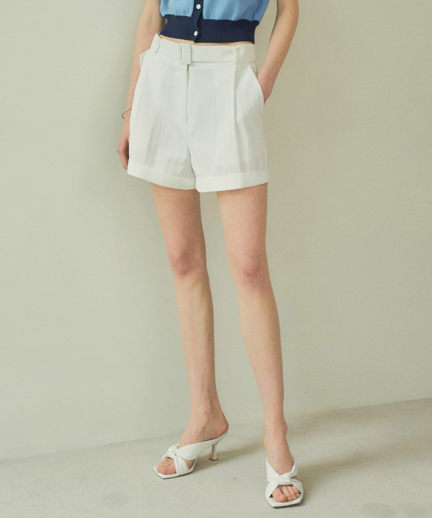 ショートパンツ Siyazu SIPT7076 Cabra Belt Color Shorts_Beige MUSINSA | SIYAZU SIPT7076 Cabra Belt Color Short Pants_Beige