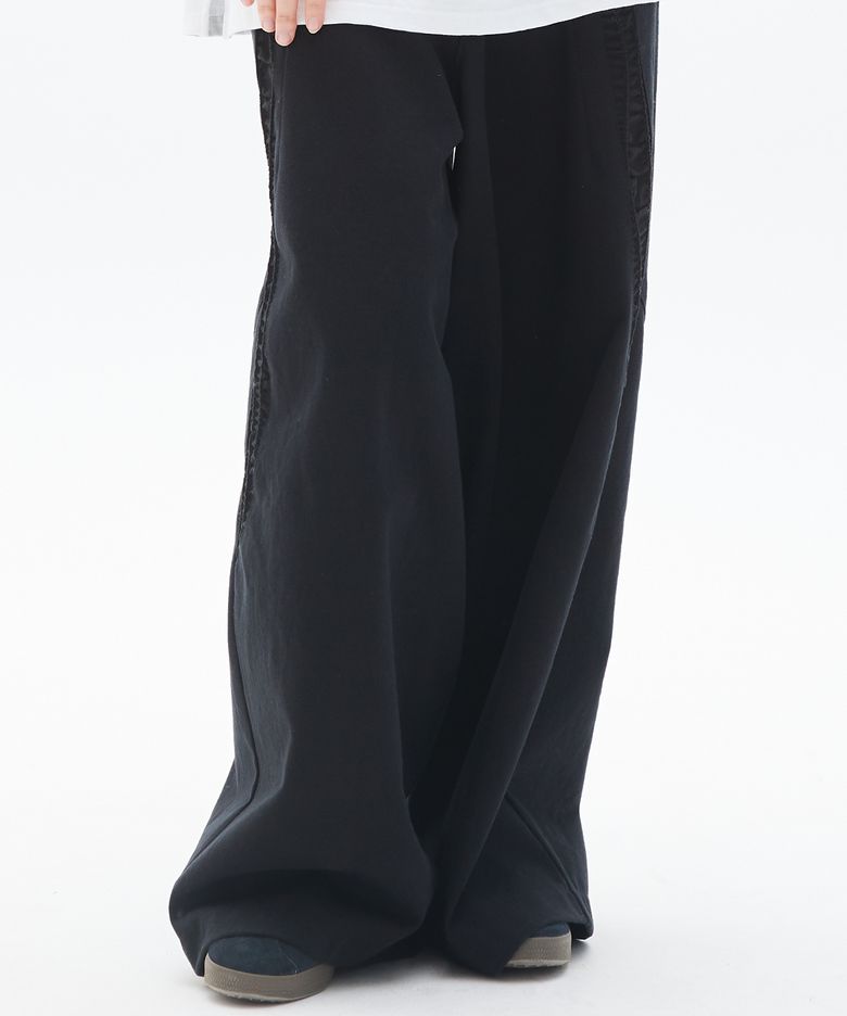 PY CURVED WIDE PANTS(BLACK)