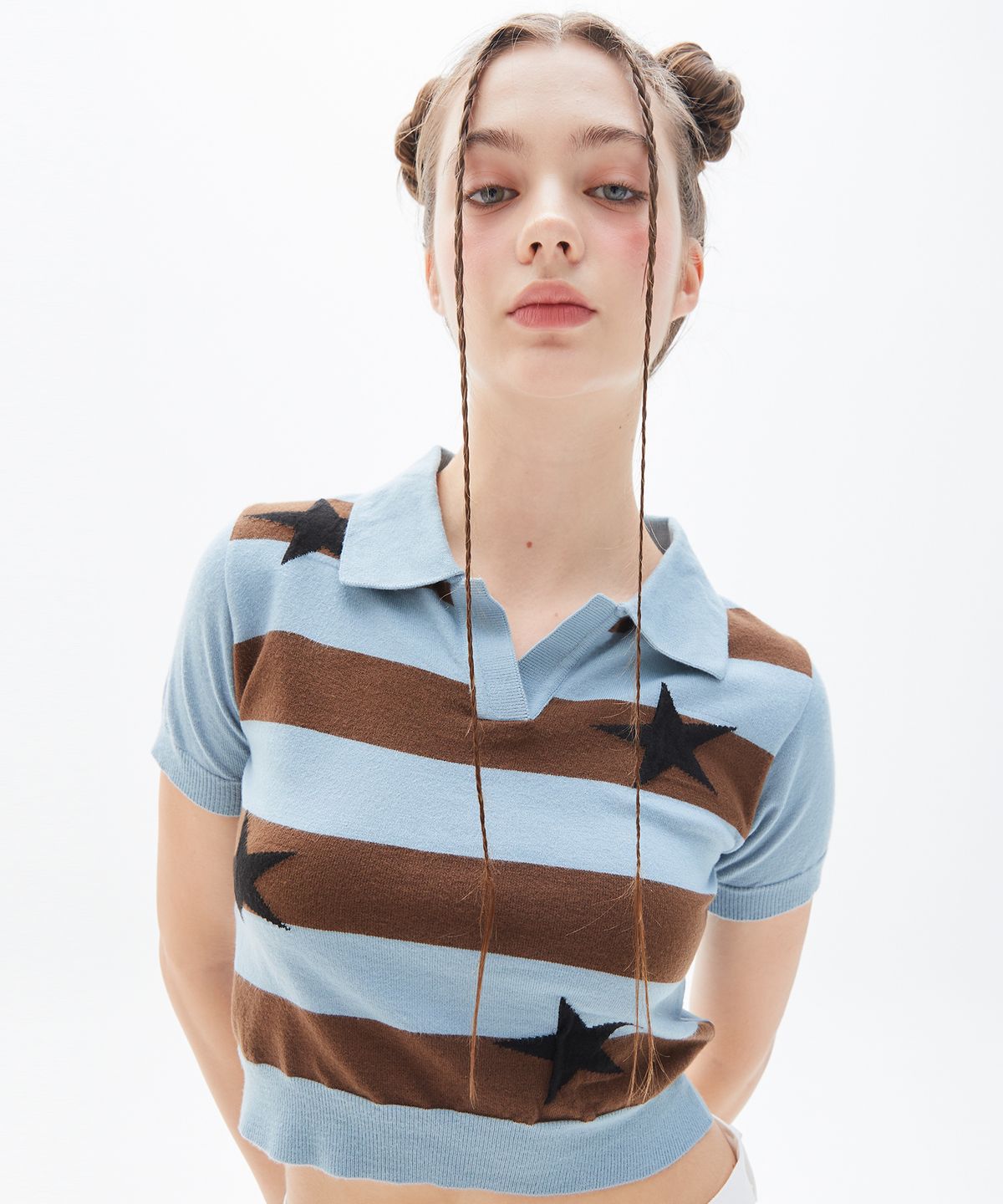 러브이즈트루(LUVISTRUE) PY STAR COLLAR KNIT(SKY BLUE)