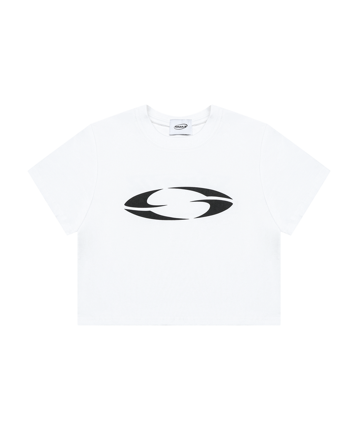 그레일즈(GRAILZ) OVAL LOGO CROP T-SHIRTS [WHITE]