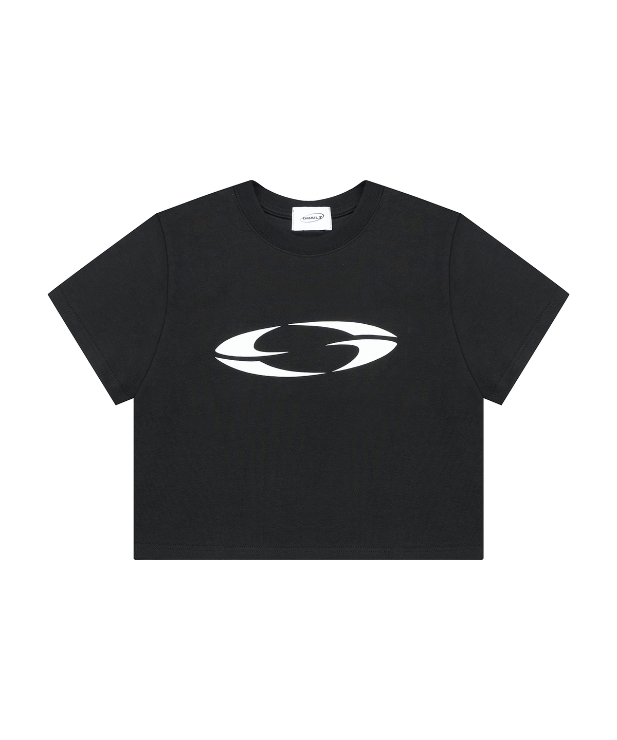 그레일즈(GRAILZ) OVAL LOGO CROP T-SHIRTS [BLACK]