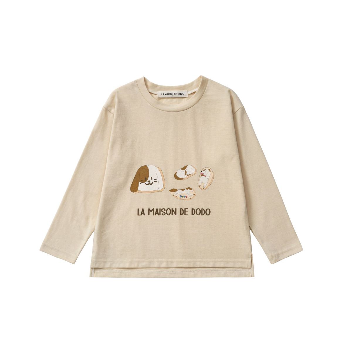 라메종드도도(LA MAISON DE DODO) Basic Dodo Long Sleeve T-Shirt with Puppy Cookies_긴팔티