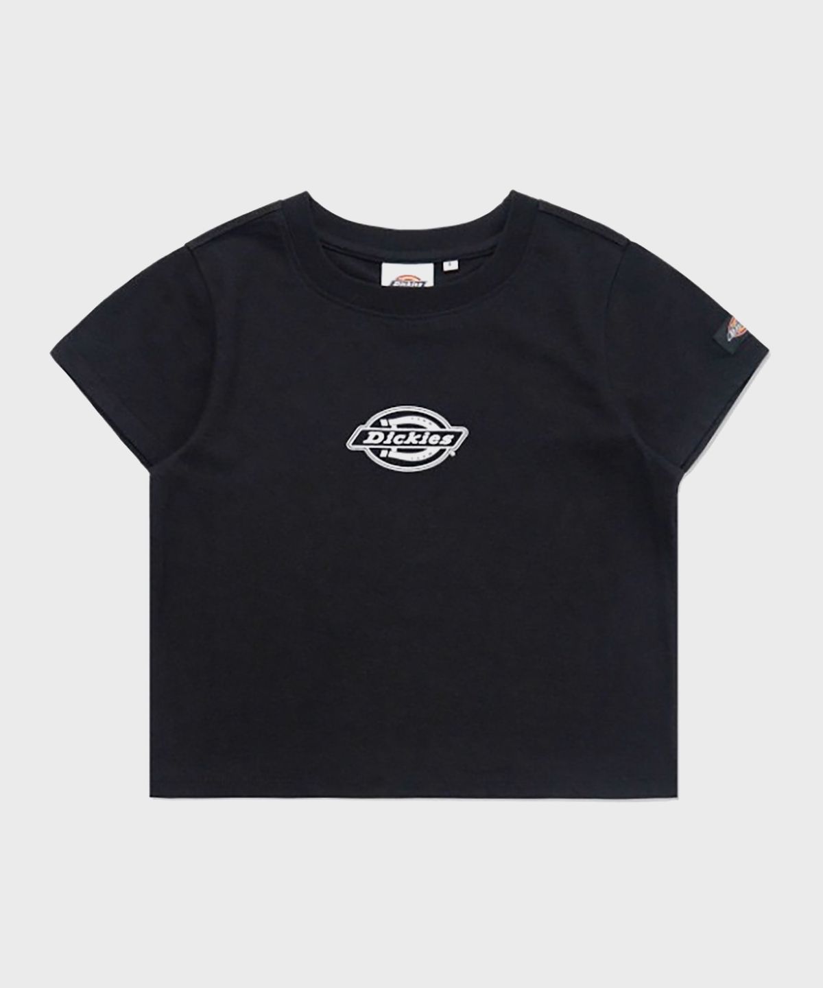 디키즈(DICKIES) 오리지널 로고 크롭 티셔츠 Black