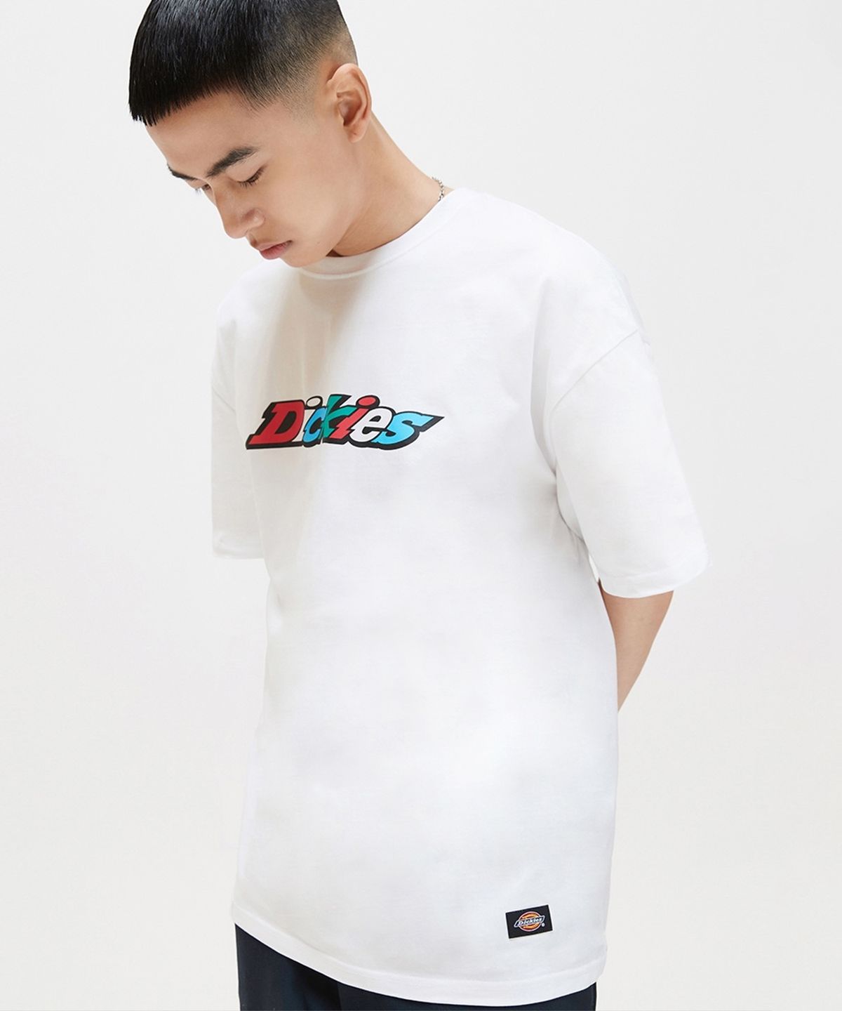 디키즈(DICKIES) 컬러 로고 티셔츠 White