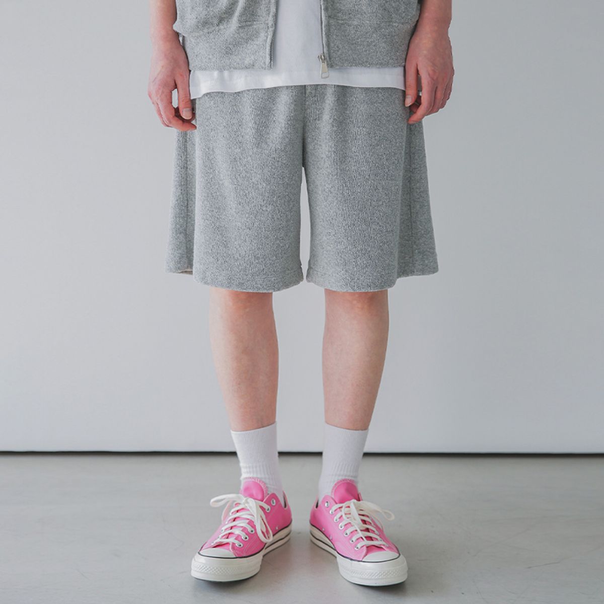 앨빈클로(ALVINCLO) 무지 테리 절개 반바지 DLX2601 (4 COLOR)