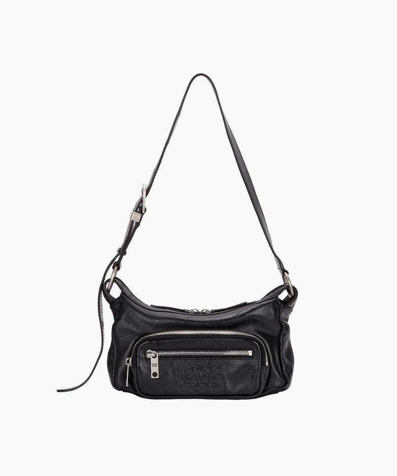 OUTPOCKET HOBO MINI_black glossy plain