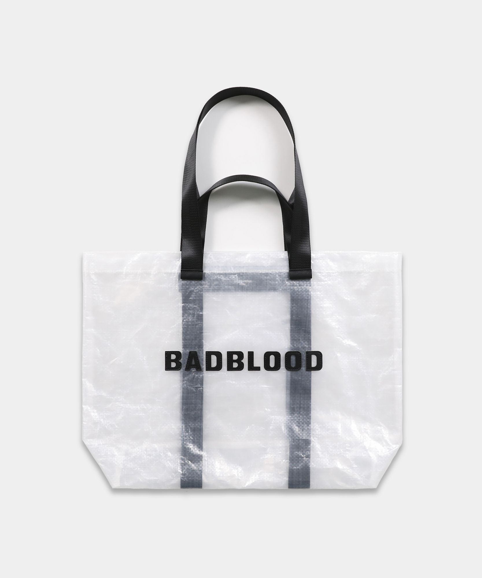 【BADBLOOD】バッドロゴナイロンショッパーバッグ - ホワイト MUSINSA公式 | BADBLOOD Shopper Large Bag - Clear