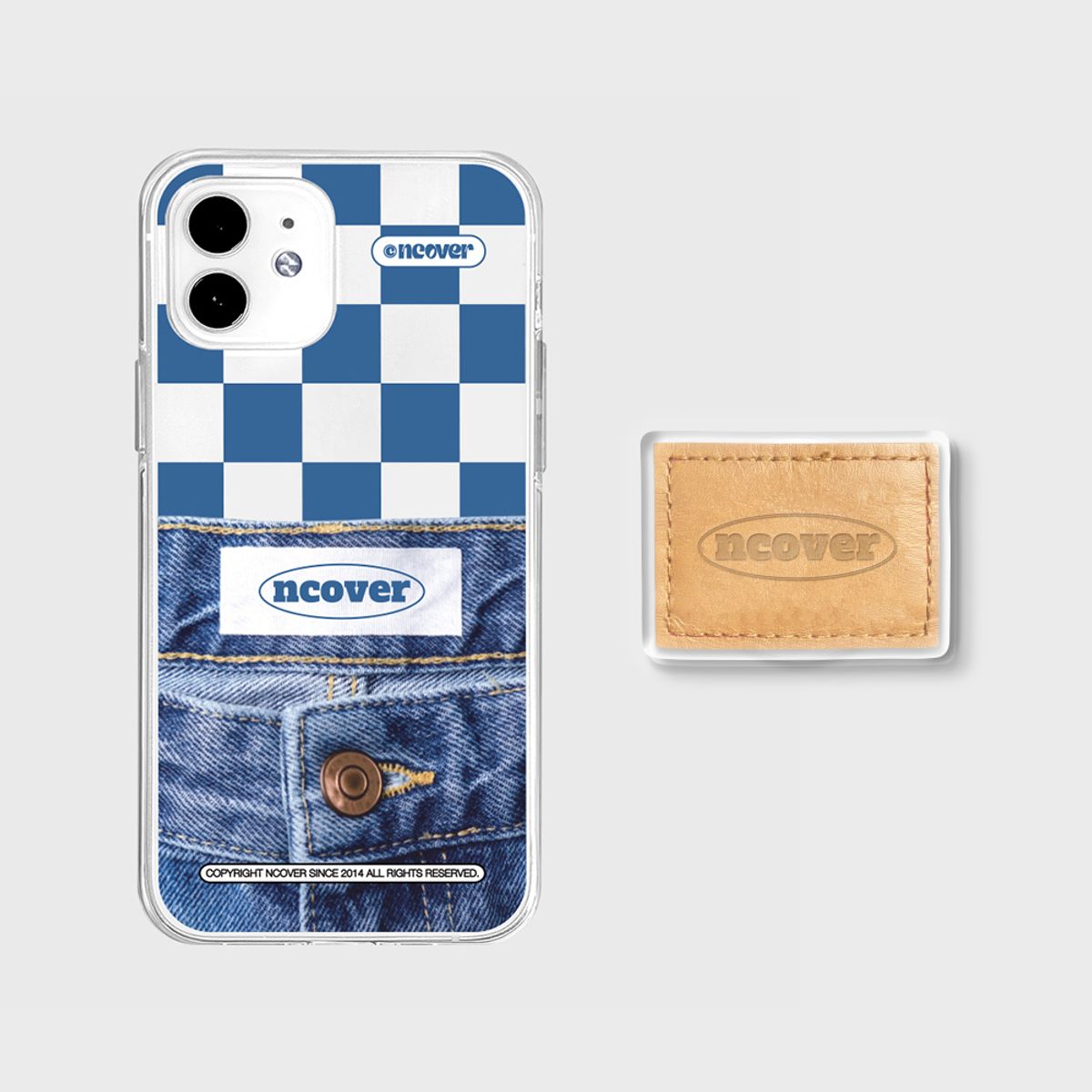 앤커버(NCOVER) BLUE DENIM CHECKERBOARD SET(젤리 + 아크릴스마트톡)