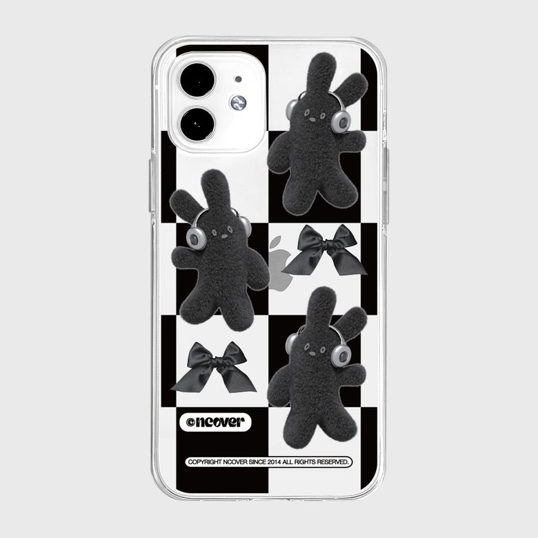 RIBBON RABBIT CHECKERBOARD-BLACK(젤리)