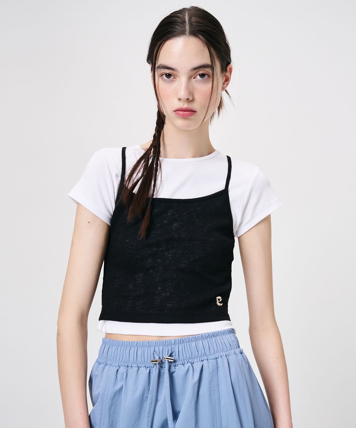 에트몽(ETMON) Back Strap Sleeveless Top, Black