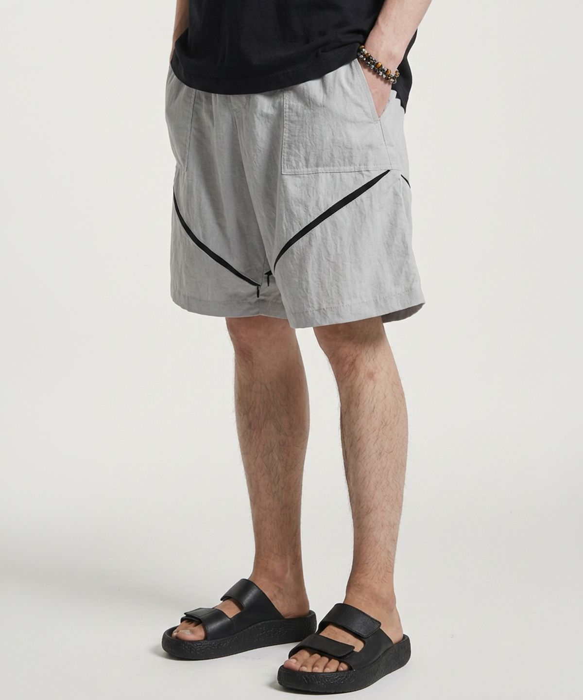 세븐셀라(SEVENSELAH) NYLON HALF ZIP SLIDE PANTS GREY
