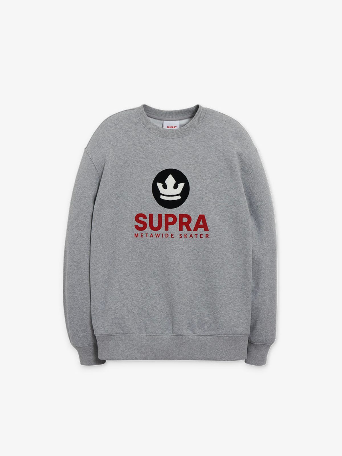 수프라(SUPRA) 크라운 오버핏 부클 자수 맨투맨
