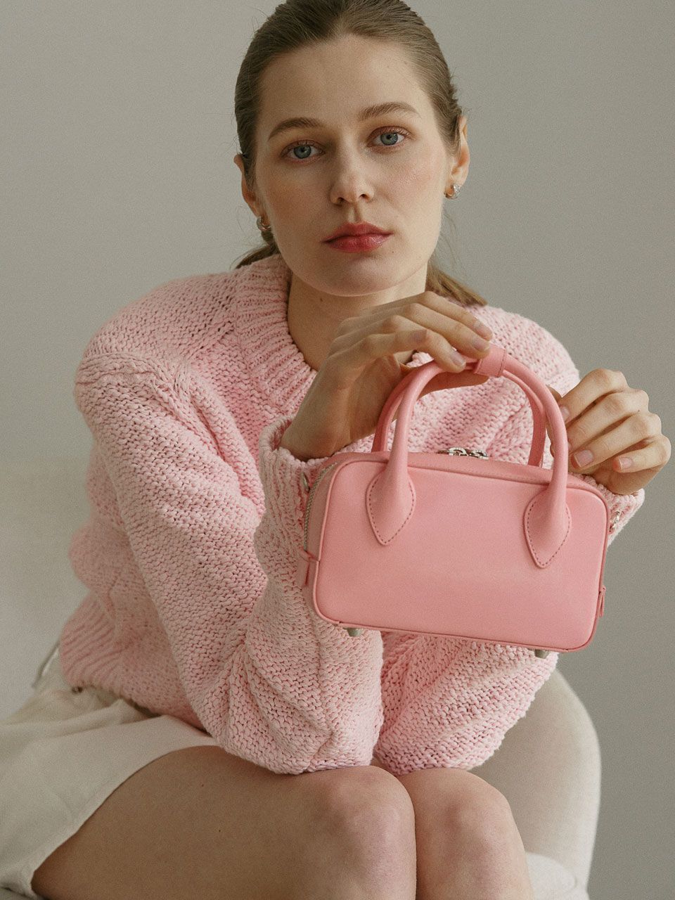 ★DE MERIEL★ Bowling Bag SmallCandy Pink BOWLINGBAG MUSINSA | DEMERIEL Small Bowling Bag - Candy Pink