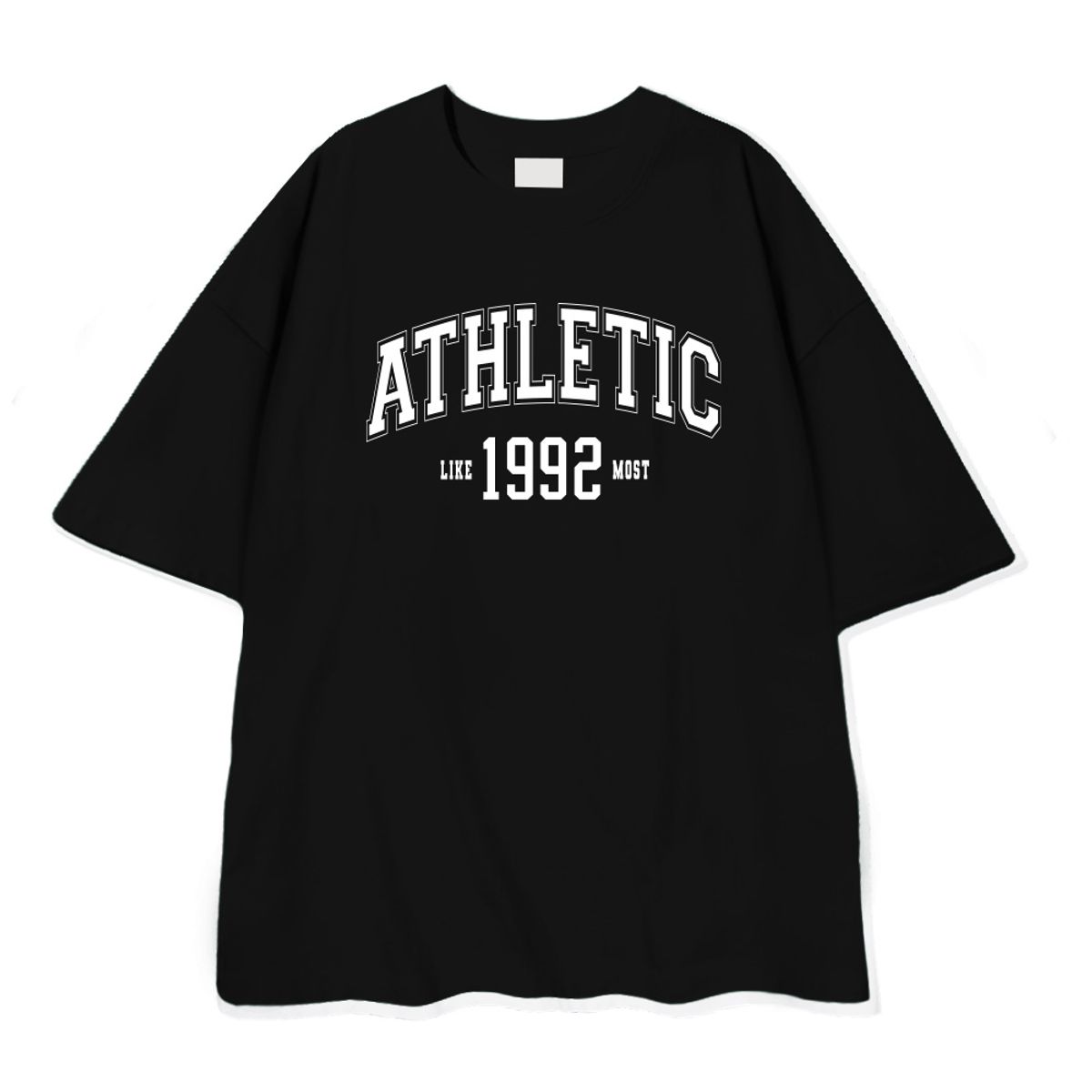 라이크더모스트(LIKE THE MOST) 애슬레틱 1992 오버핏 반팔티셔츠 블랙