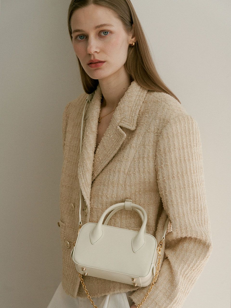 ショルダーバッグ・ポシェット demeriel Bowling Bag SmallCream MUSINSA | DEMERIEL Small Bowling Bag - Cream