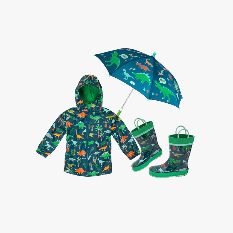 컬러체인징 레인3종 SET 공룡 / 우비우산장화