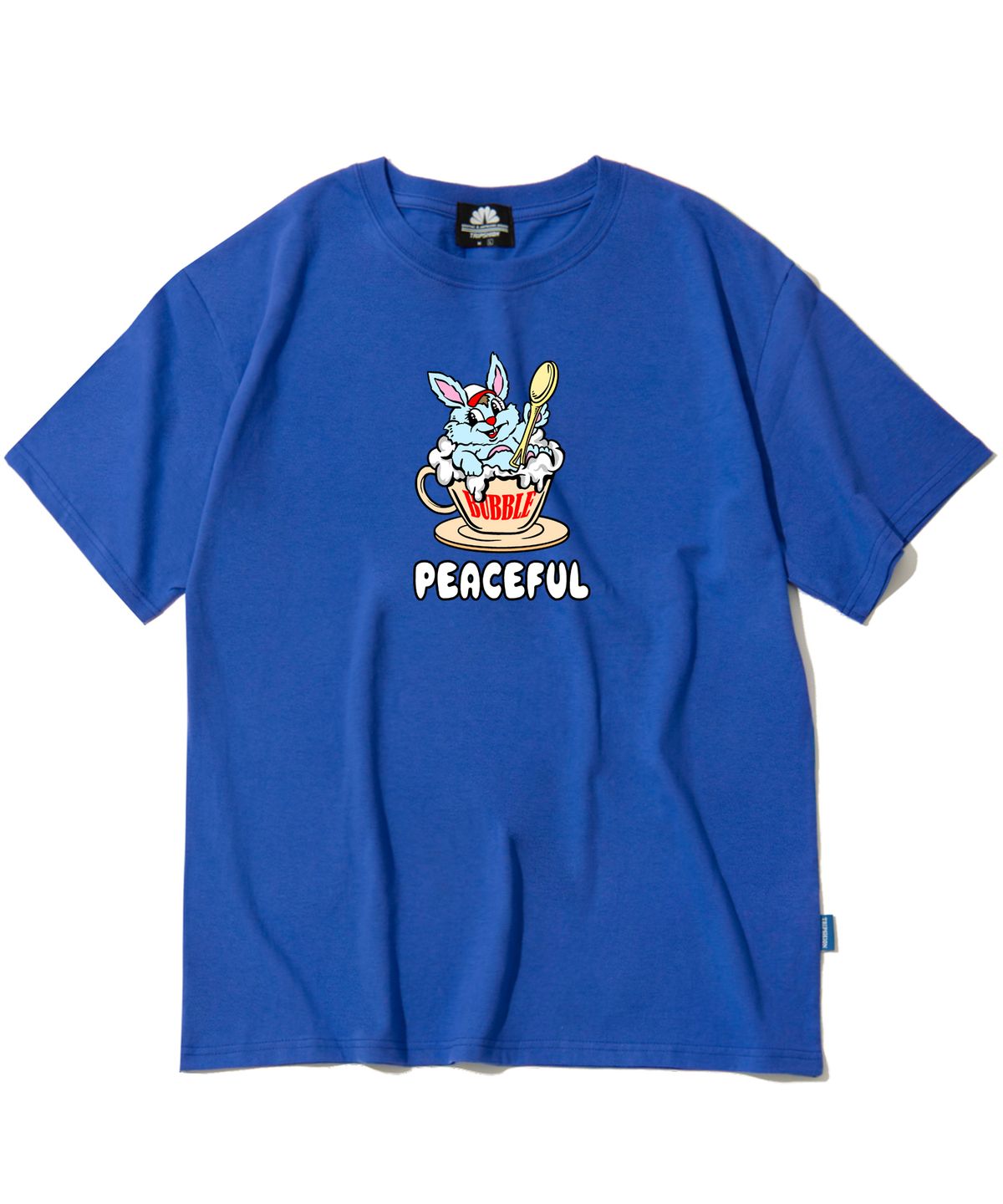 트립션(TRIPSHION) PEACEFUL RABBIT GRAPHIC 티셔츠 - 블루