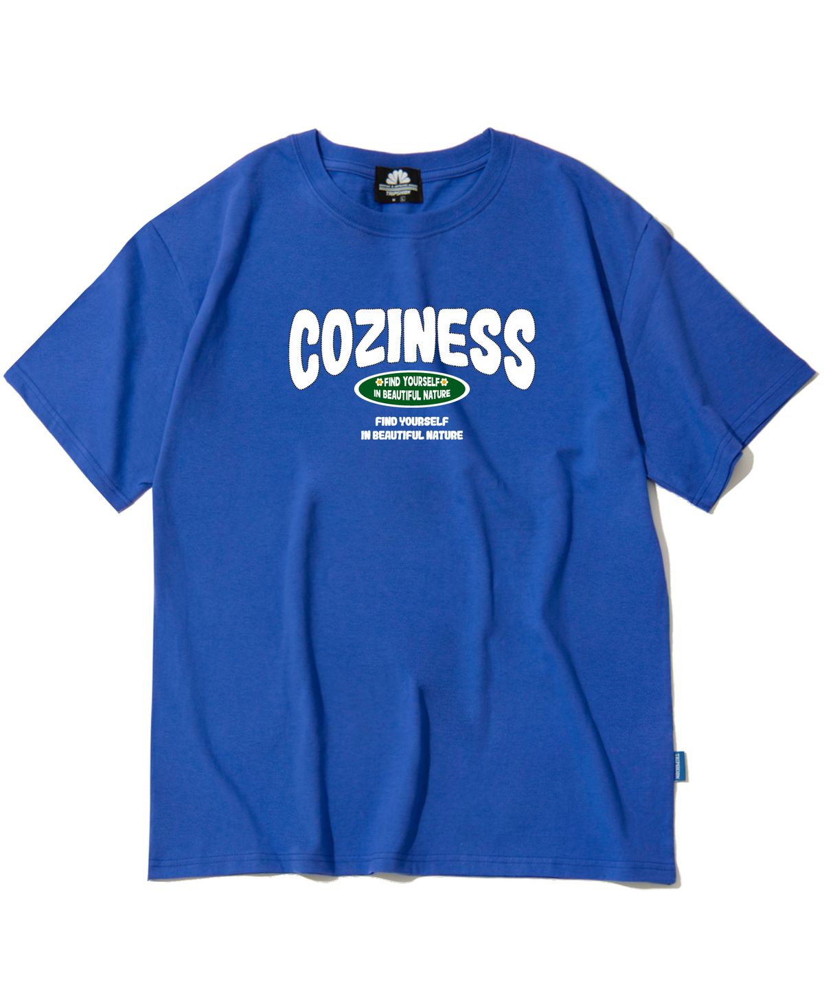 트립션(TRIPSHION) COZINESS VARSITY LOGO 티셔츠 - 블루