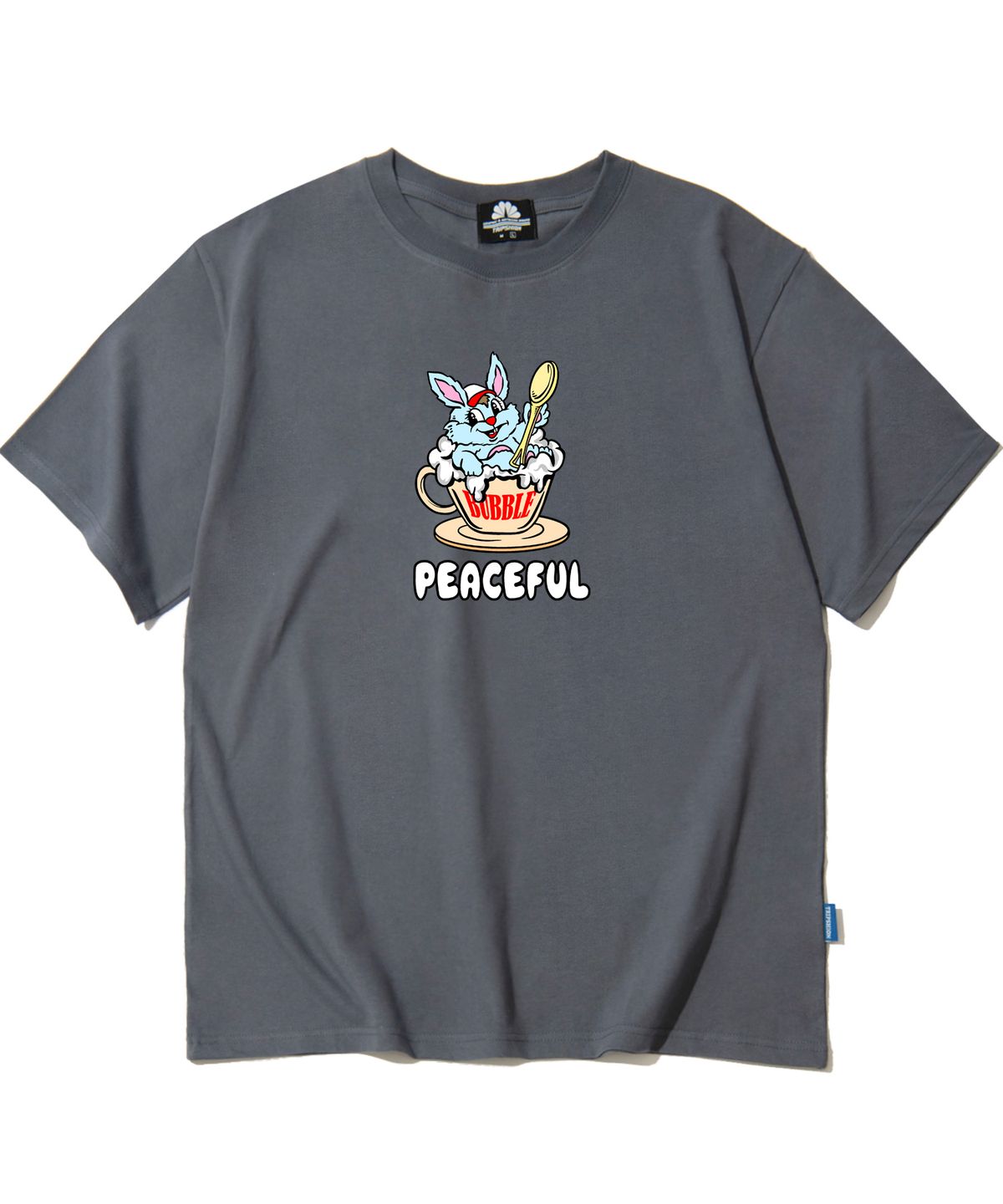 트립션(TRIPSHION) PEACEFUL RABBIT GRAPHIC 티셔츠 - 그레이