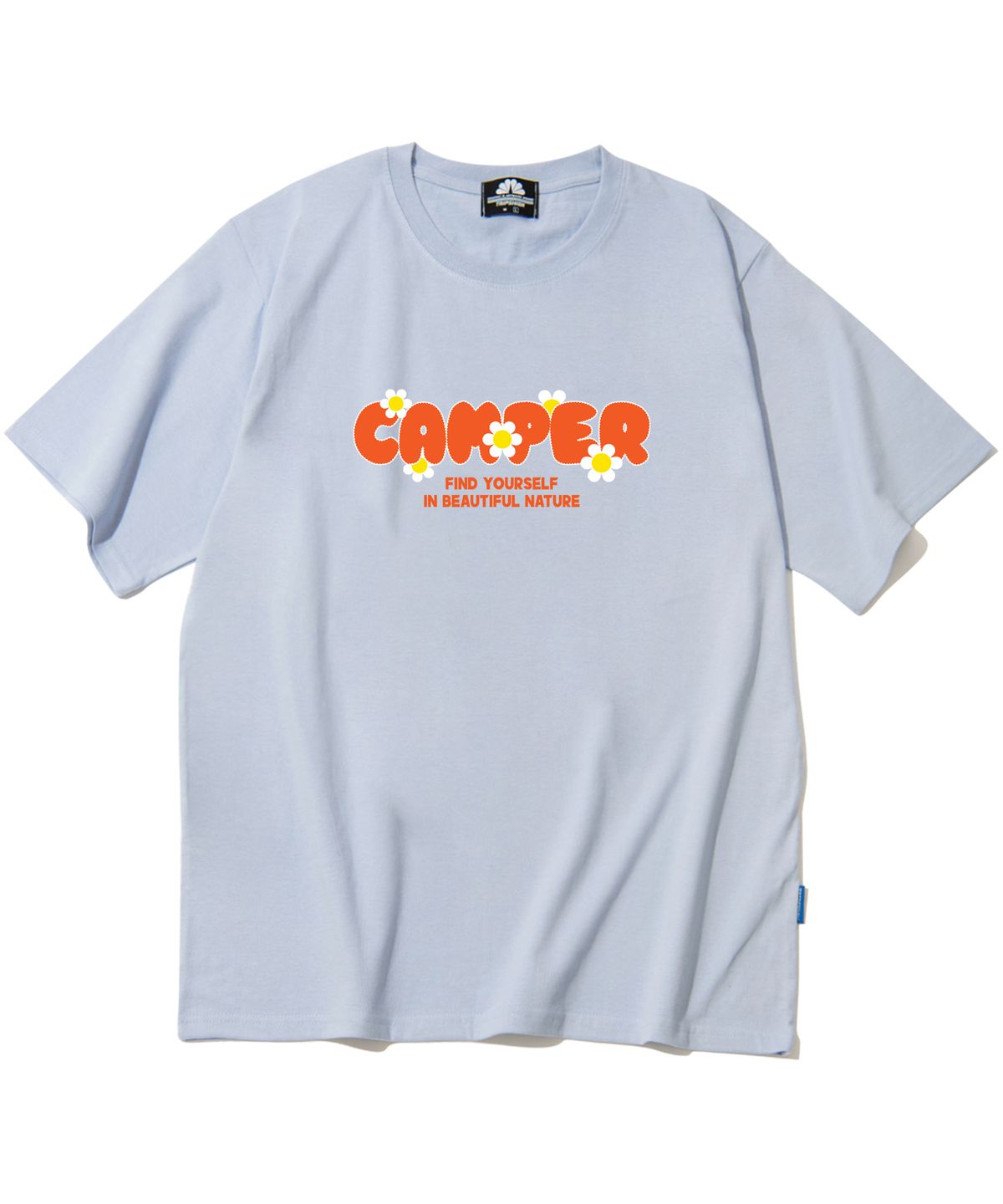 트립션(TRIPSHION) ORANGE CAMPER LOGO 티셔츠 - 퍼플