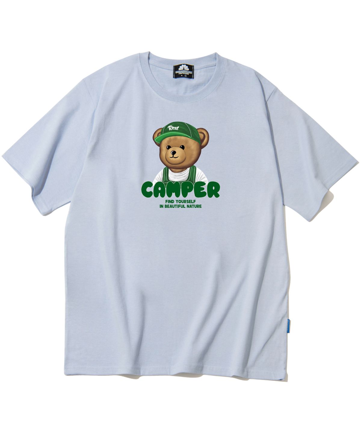 트립션(TRIPSHION) CAMPER BEAR GRAPHIC 티셔츠 - 퍼플