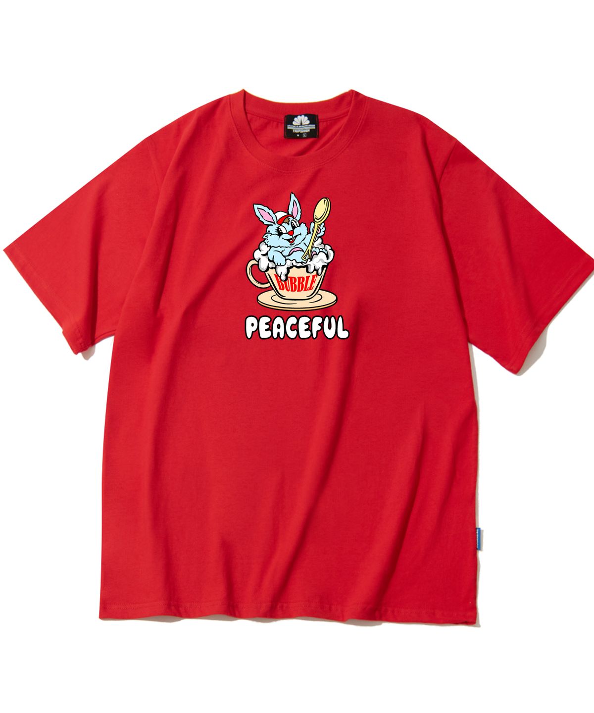 트립션(TRIPSHION) PEACEFUL RABBIT GRAPHIC 티셔츠 - 레드