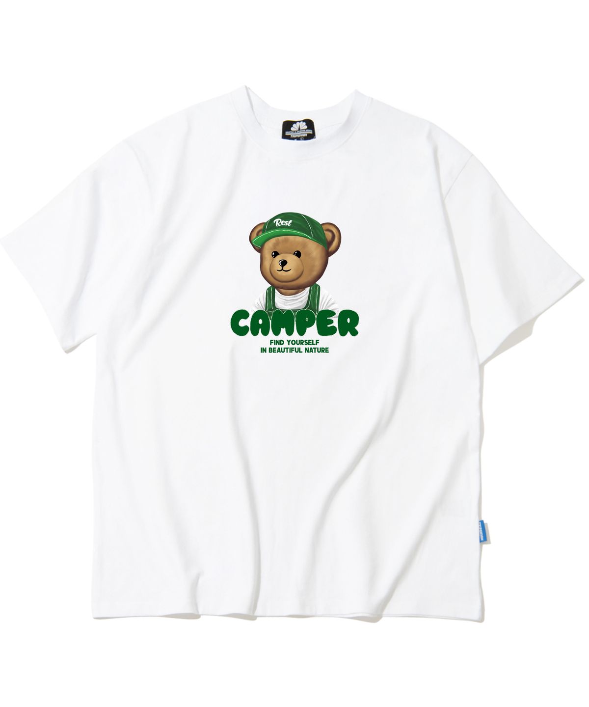 트립션(TRIPSHION) CAMPER BEAR GRAPHIC 티셔츠 - 화이트