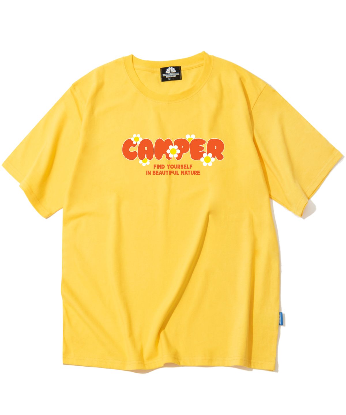 트립션(TRIPSHION) ORANGE CAMPER LOGO 티셔츠 - 옐로우
