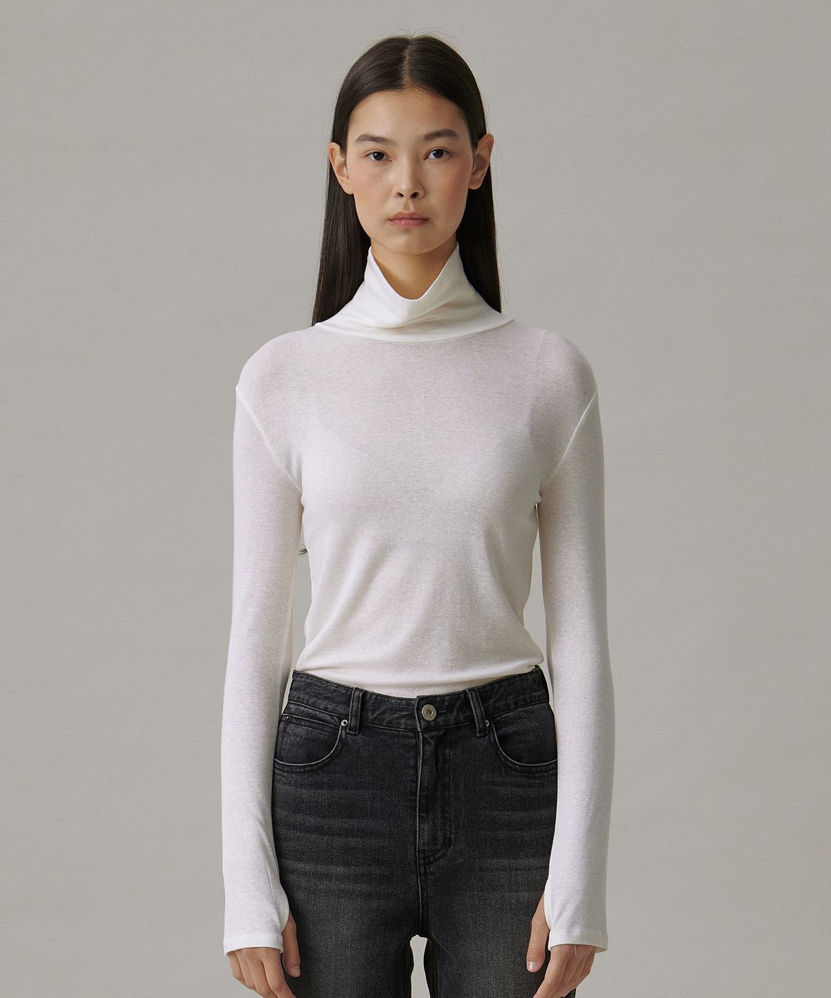 튜드먼트(TTUDEMENT) BASIC ROLL-NECK PULLOVER_IVORY