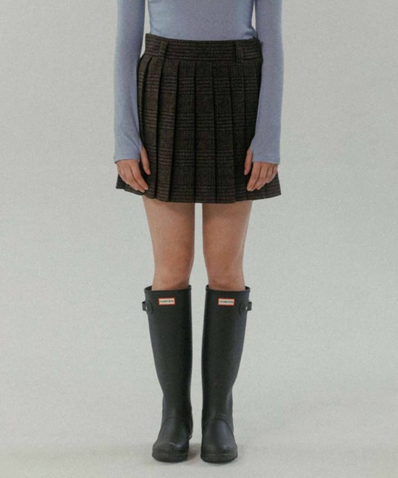 CLASSIC WOOL MINI SKIRT BROWN