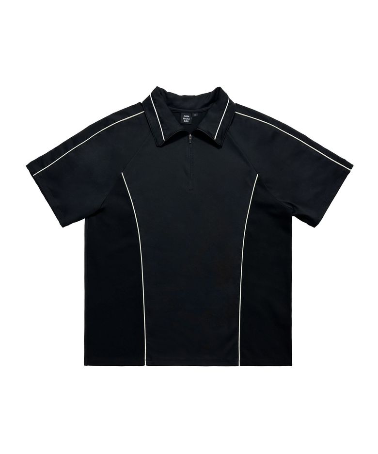 Piping Half Zip-Up Jersey (Black)