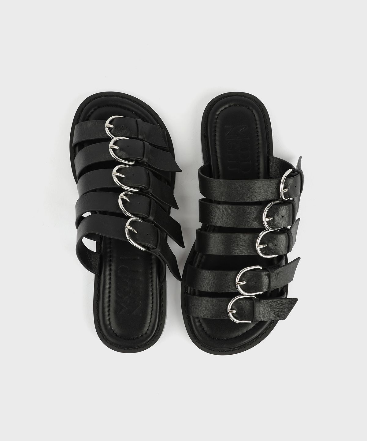무드나잇(MOODNIGHT) MAVIS Belted strap slide sandal - 4colors 벨티드 슬라이드 슬리퍼 샌들