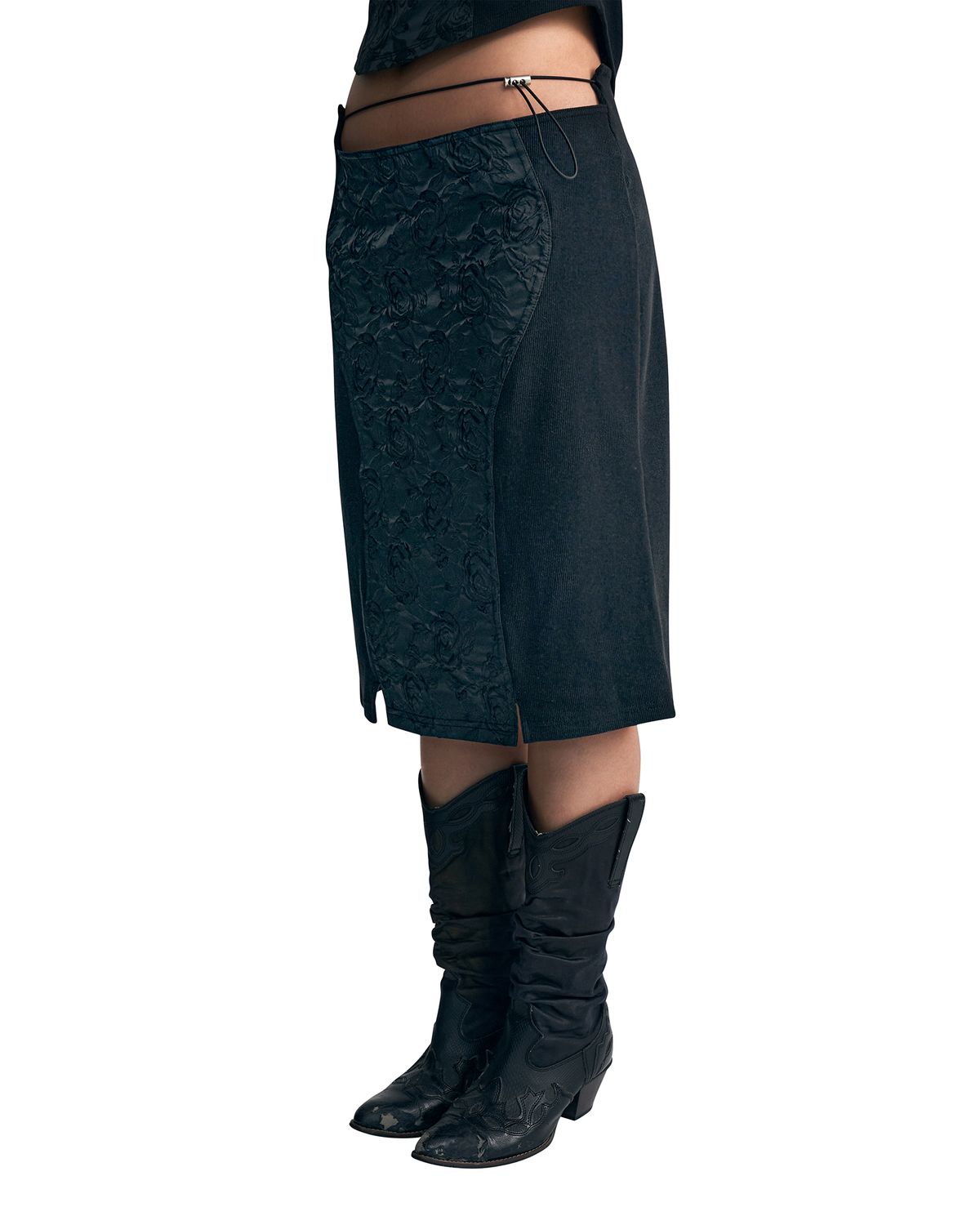루루(RURU) JACQUARD STRING SKIRT [BLACK]