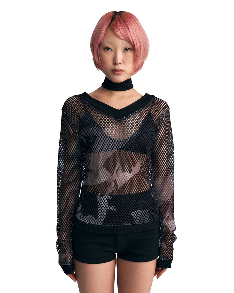 SUMMER MESH CHOKER & KNIT [BLACK]