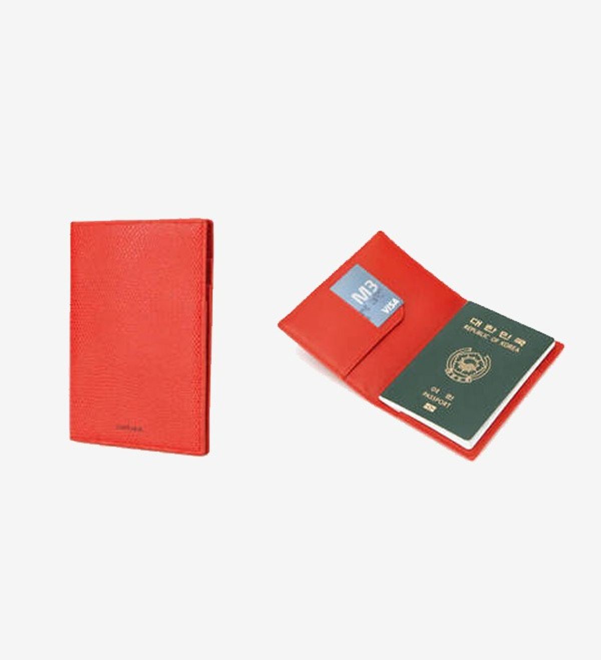 코나모르(CONAMOR) [코나모르] 리자드 여권지갑 - 오렌지