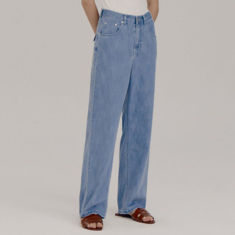 Linen denim pants