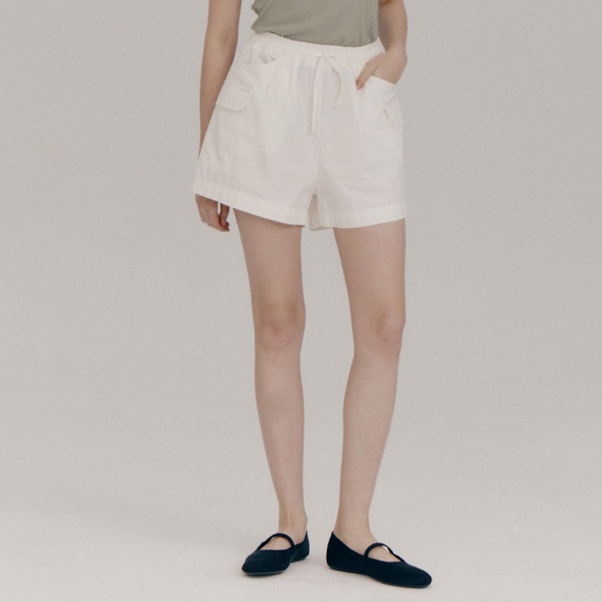 노우드(NOEUD) Cargo short pants (Ivory)