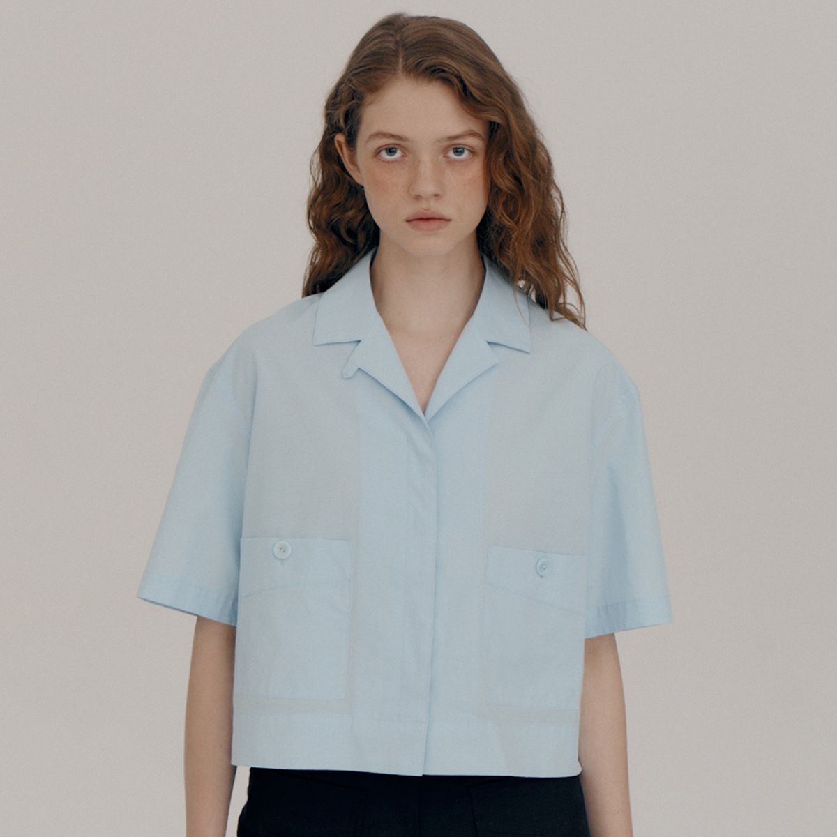 노우드(NOEUD) Vere pocket shirt (Sky blue)