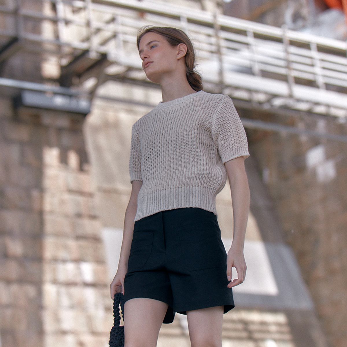 노우드(NOEUD) Pocket half pants (Black)
