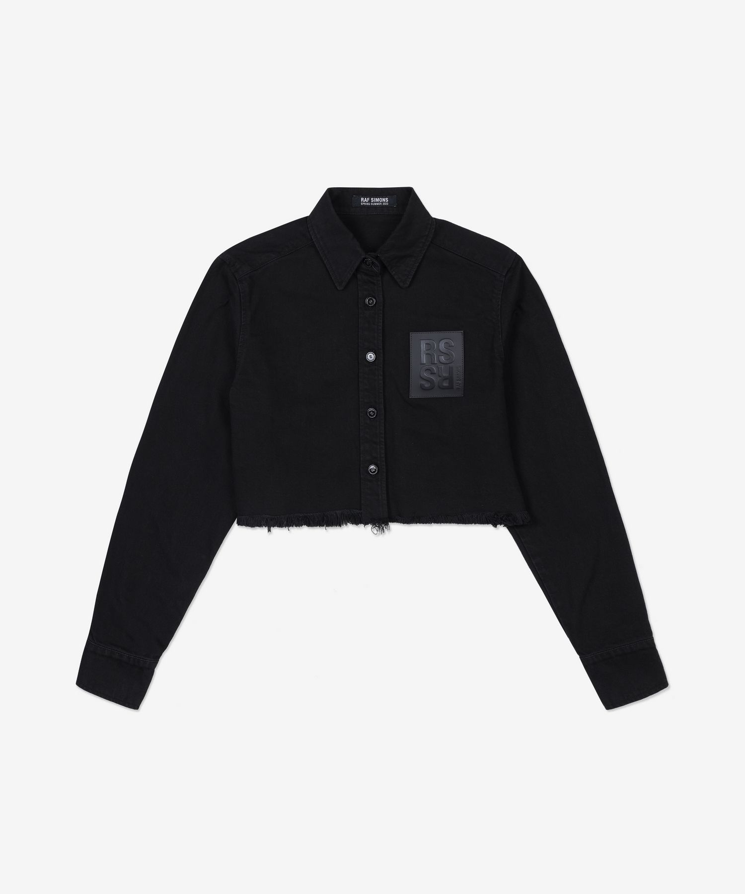 MUSINSA RAF SIMONS Logo Patch Low Cut Cropped Shirt Black