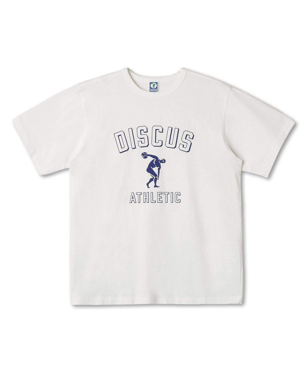 디스커스 애슬레틱(DISCUS ATHLETIC) 헤비웨이트 레귤러 핏 아치 티셔츠 오프 화이트