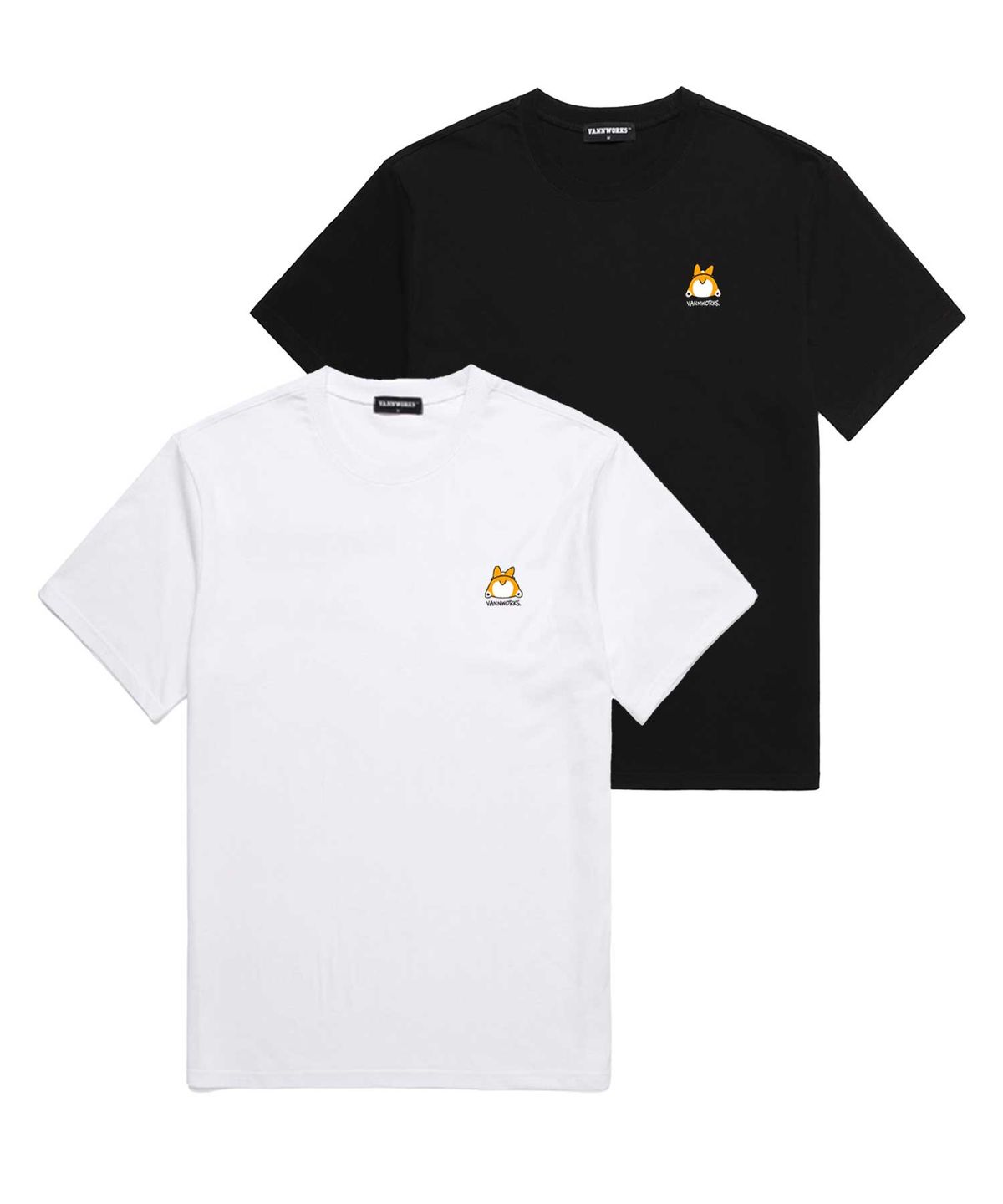 밴웍스(VANNWORKS) [2PACK] 웰시코기 오버핏  반팔 티셔츠 세트 (VNDTS213S)