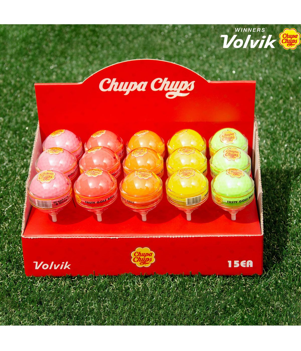 볼빅(VOLVIK) 츄파춥스 골프공 막대15구 멀티컬러세트
