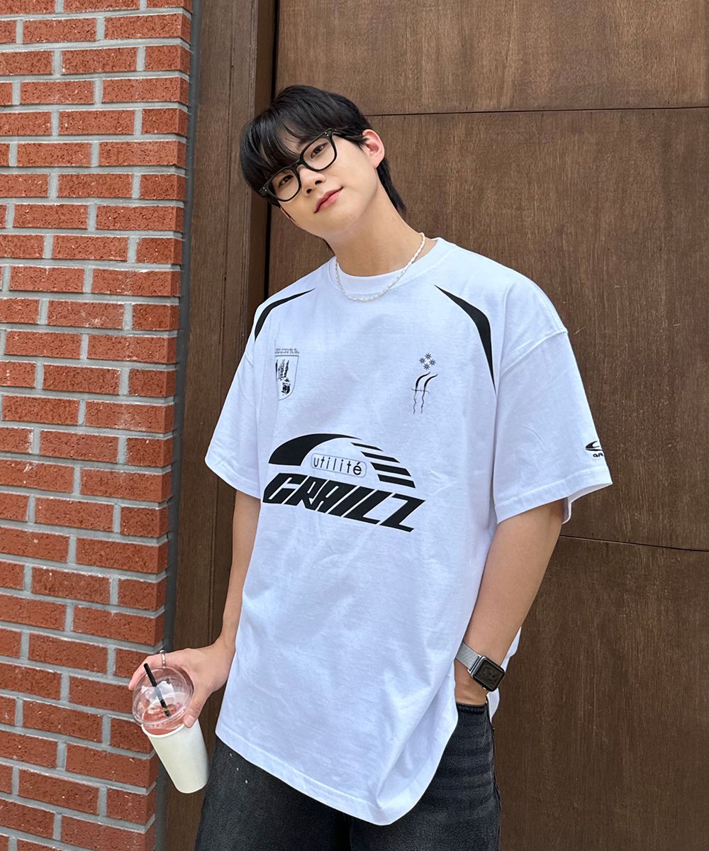 ★送料・関税込★GRAILZ★INDUSTRIAL BLOKECORE GRAPHIC T-SHIRT MUSINSA | GRAILZ INDUSTRIAL BLOKECORE GRAPHIC T-SHIRT [WHITE]