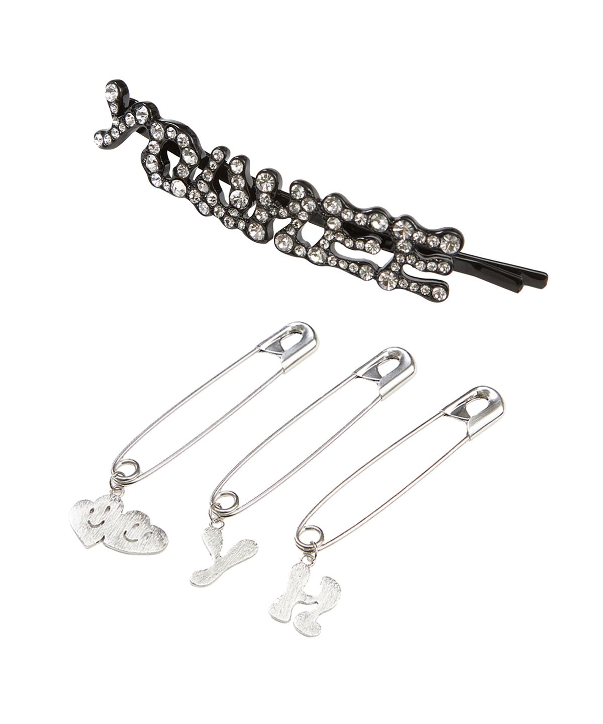 유희(YOUHEE) LOGO HAIRPIN BROOCH SET BLACK