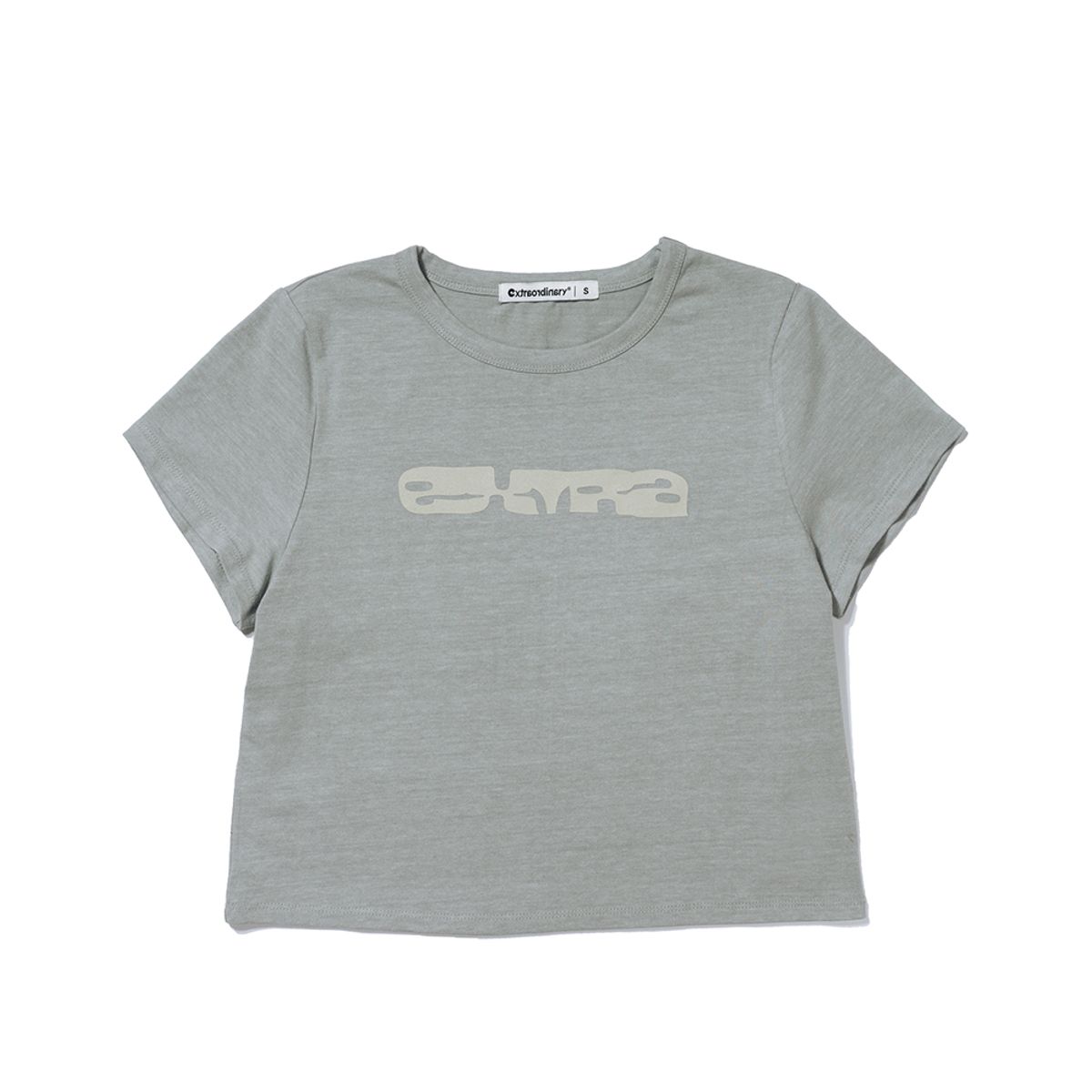 엑스트라오디너리(EXTRAORDINARY) EXOD LOGO CROP TEE  L/KHAKI